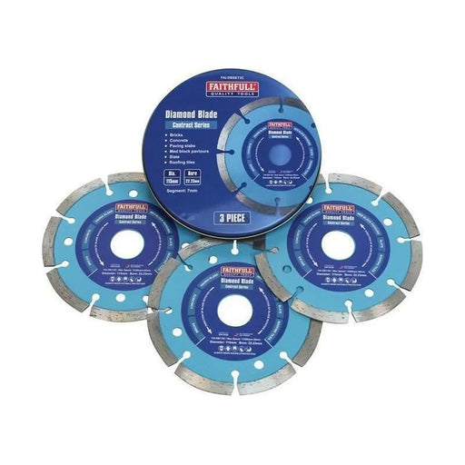 Faithfull Diamond Blades 115mm Pack of 3
