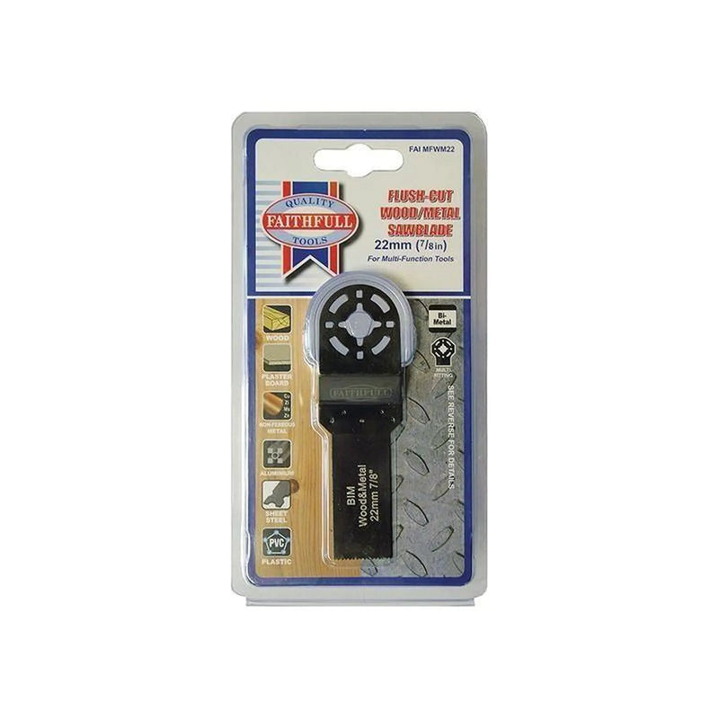 Faithfull Multi-Functional Tool Flush Cut Wood/Bi-Metal Blade 22mm