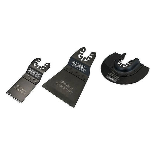 Faithfull Multi-Function Tool Blade Set, 3 Piece