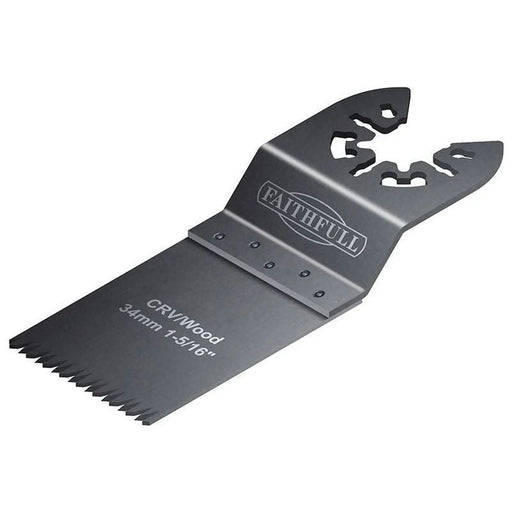 Faithfull Multi-Function Tool CrV Flush Cut Wood Blade Ground Side Set 34mm (Box 100)