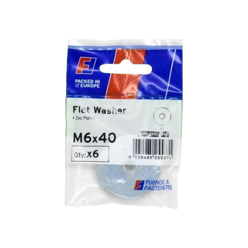 Forgefix Flat Washers ZP M6 x 40mm ForgePack 6