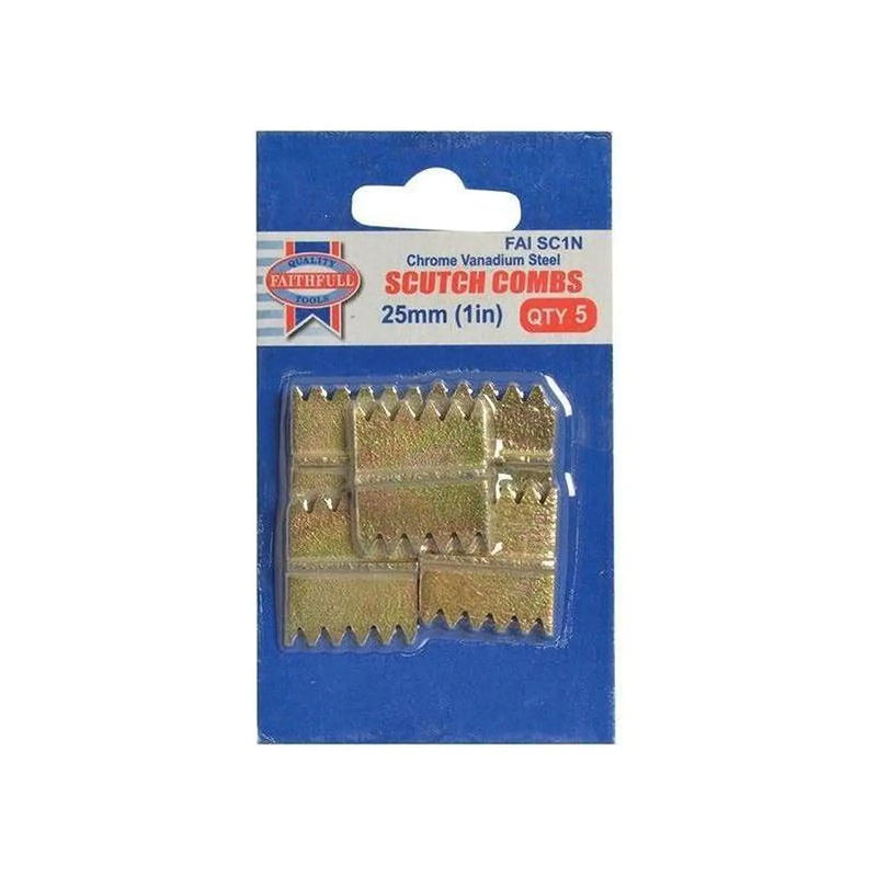 Faithfull Scutch Combs 25mm (1in) Pack of 5