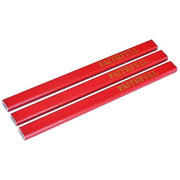 Faithfull Carpenter's Pencils Red Medium Pack of 3