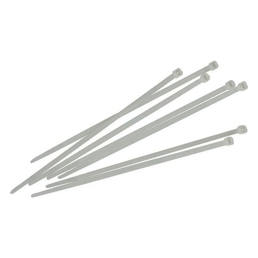 Faithfull Cable Ties White 4.8mm Heavy Duty Pack of 100