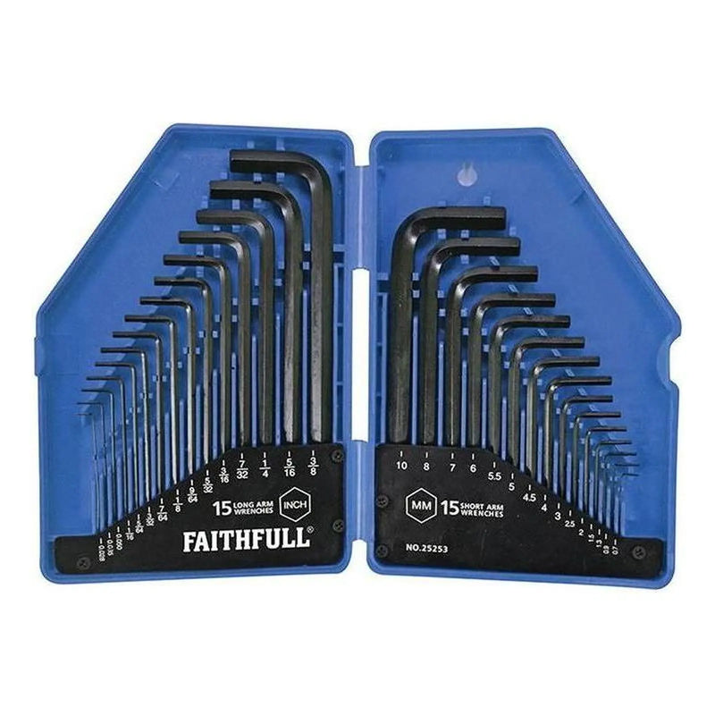 Faithfull Metric/Imperial Hex Key Set, 30 Piece