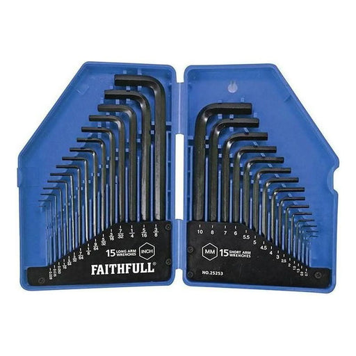 Faithfull Metric/Imperial Hex Key Set, 30 Piece