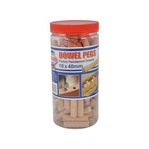 Faithfull Wood Dowels Fluted 40 x 10mm (Tub 100)