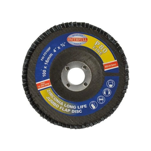 Faithfull Jumbo Flap Disc 100mm Fine Quality