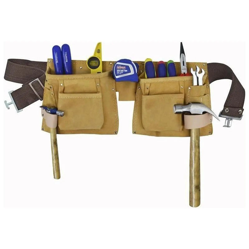 Faithfull Double Tool & Nail Pouch Heavy Duty Quality