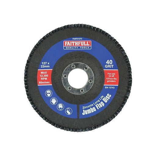 Faithfull Jumbo Flap Disc 127mm Fine Heavy Duty