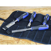 Faithfull 8 Pocket Leather Chisel Roll Premium Tool Holder