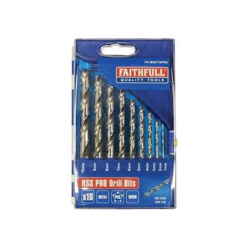 Faithfull Professional HSS Jobber Drill Bit Set, 10 Piece (1 - 10mm)