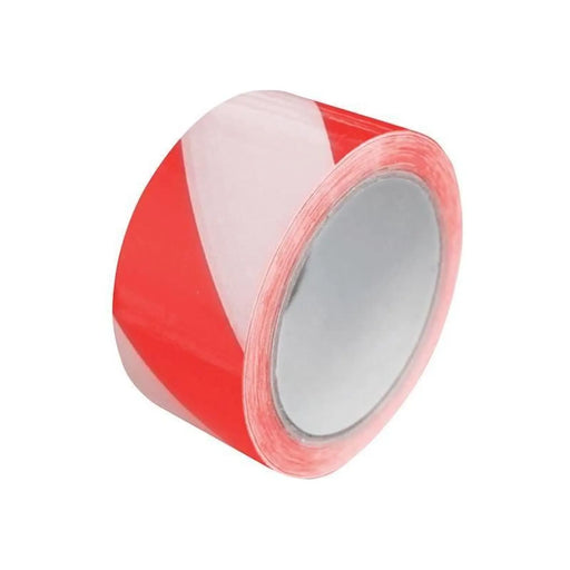 Faithfull Laminated Self-Adhesive Hazard Tape Red/White 50mm x 33m