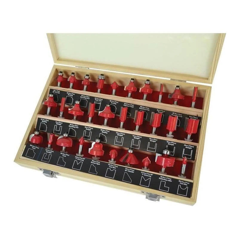 Faithfull 30 Piece Router Bit Set with Tungsten Carbide Tips