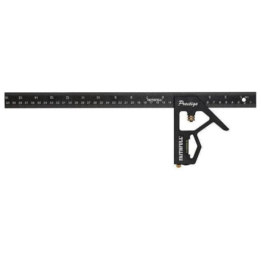 Faithfull Prestige Combination Square Black Aluminium 400mm (16in)