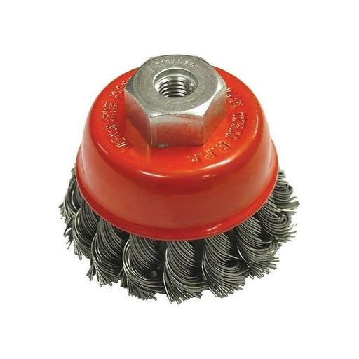 Faithfull Wire Cup Brush Twist Knot 65mm M10x1.25, 0.50mm Steel Wire