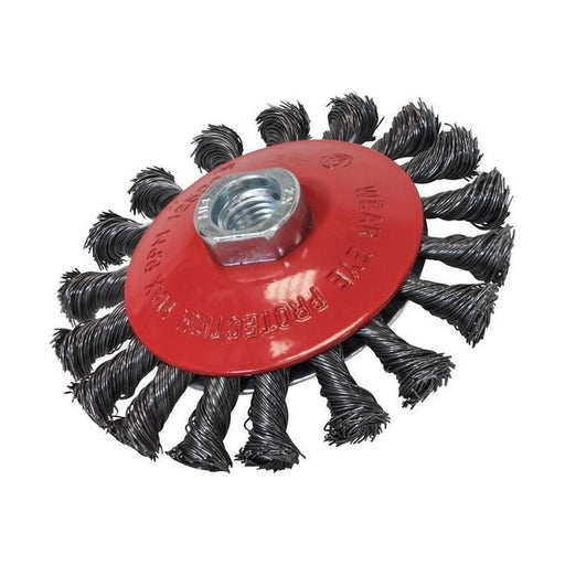 Faithfull Conical Wire Brush 100mm M14 Heavy Duty