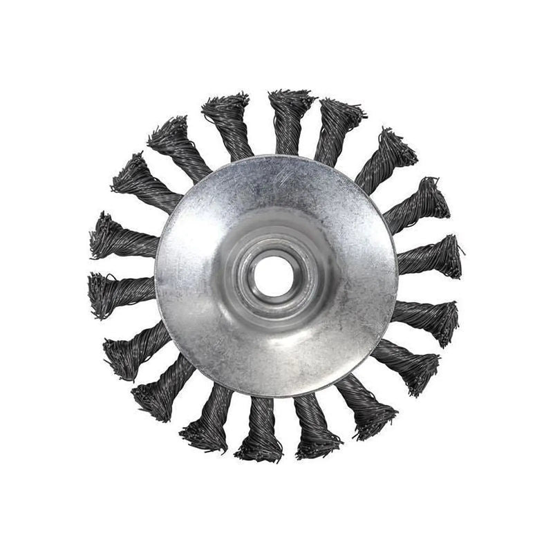 Faithfull Conical Wire Brush 100mm M14 Heavy Duty