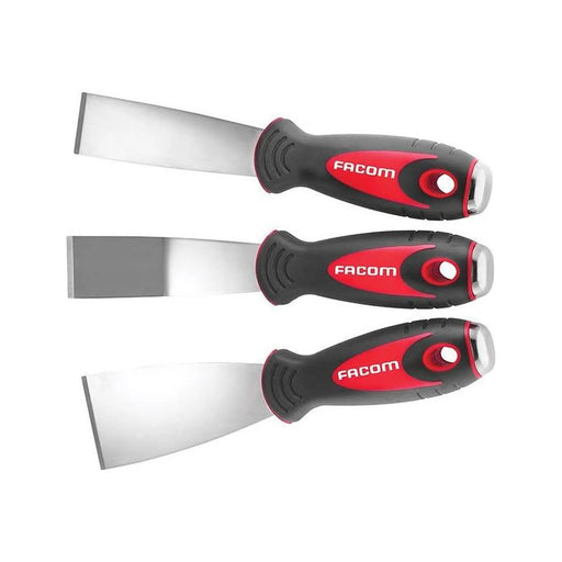 Facom Stainless Steel Scrapers Set of 3 with Ergonomic Handles