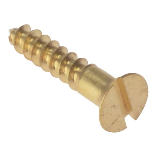 Forgefix Wood Screw Slotted CSK Solid Brass 1/2in x 6 Box 200