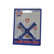 Faithfull 4-Way Utility Meter Key Durable Chrome Vanadium