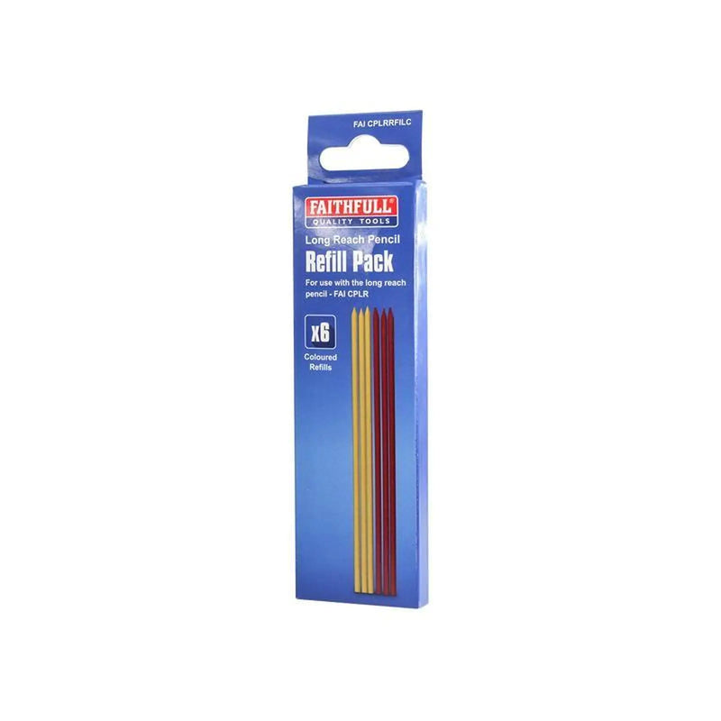 Faithfull Mixed Pencil Marking Refill Pack, 6 Piece