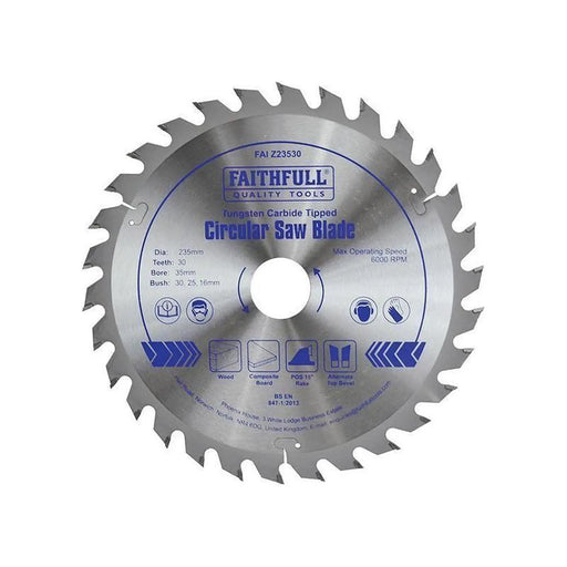 Faithfull TCT Circular Saw Blade 235 x 35mm x 30T POS