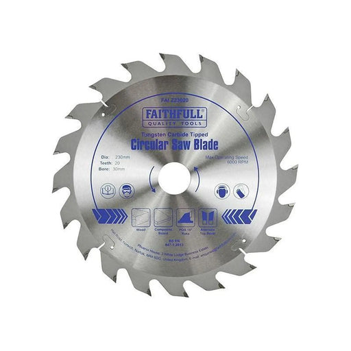 Faithfull TCT Circular Saw Blade 230 x 30mm x 20T POS