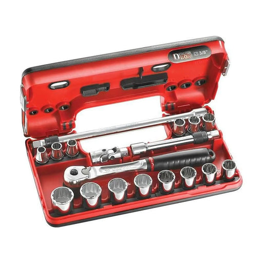 Facom 3/8in Drive Socket Detection Box Socket Set, 18 Piece