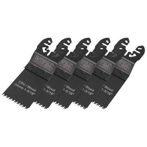 Faithfull Multi-Function Tool CrV Flush Cut Wood Blade Ground Side Set 34mm (Pack 5)