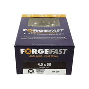 Forgefix ForgeFast Pozi Compatible Elite Performance Wood Screw ZY 4.5 x 50mm Box 200
