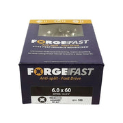 Forgefix ForgeFast Pozi Compatible Elite Performance Wood Screw ZY 6.0 x 60mm Box 100
