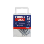 Forgefix Multi-Purpose Screw SL Raised Head Chrome Plated 4.0 x 40mm ForgePack 20