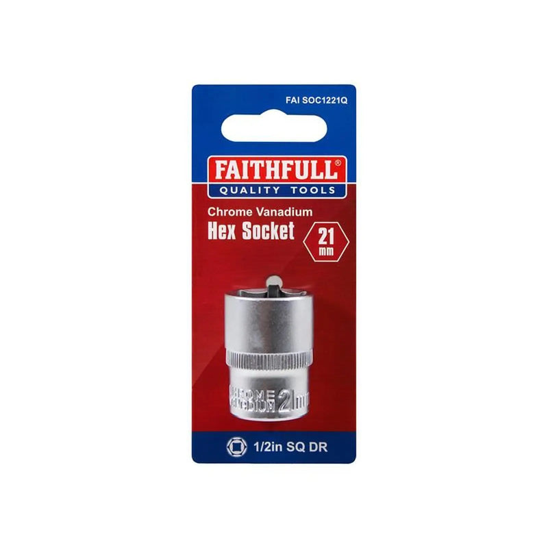 Faithfull Hex Socket 1/2in Drive 21mm