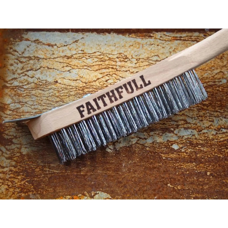 Faithfull Heavy-Duty Scratch Brush with Scraper - 4 Row