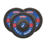 Faithfull Zirconia Abrasive Jumbo Flap Disc 125 x 22mm Mixed Grit (3 Pack)