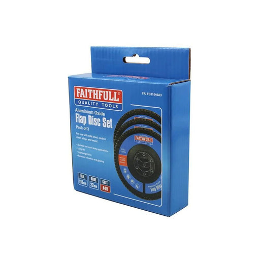 Faithfull Aluminium Oxide Flap Discs 115mm 40 Grit