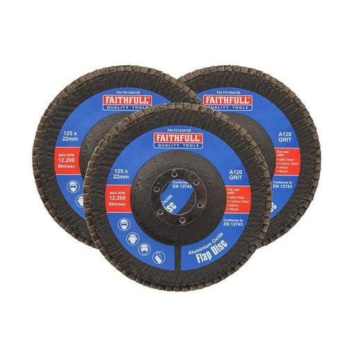 Faithfull Aluminium Oxide Flap Disc 125mm 120 Grit