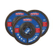 Faithfull Zirconia Abrasive Jumbo Flap Disc 115 x 22mm Mixed Grit (3 Pack)