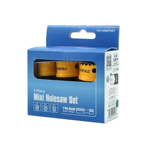 Faithfull Mini Holesaw Set, 3 Piece