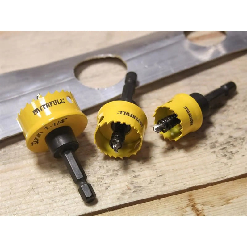 Faithfull Mini Holesaw Set, 3 Piece