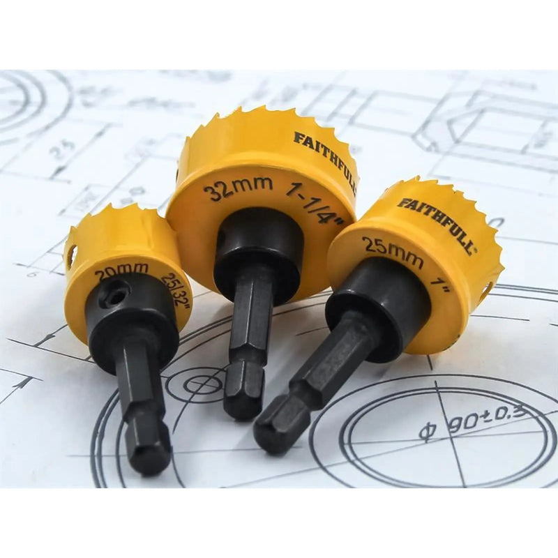 Faithfull Mini Holesaw Set, 3 Piece