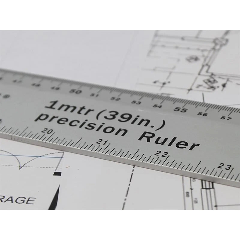 Faithfull Aluminium Flat Rule 1m Heavy Duty Measuring Tool