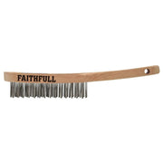 Faithfull Heavy-Duty Stainless Steel Scratch Brush, 3 Row