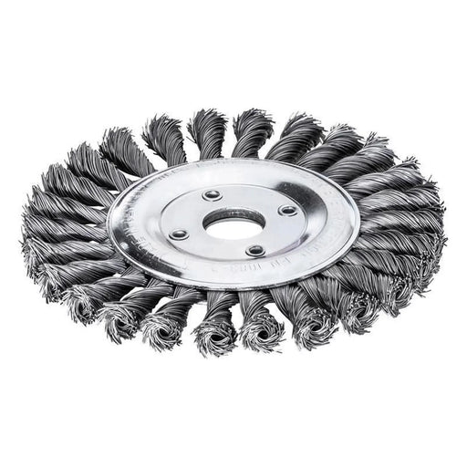 Lessmann Knot Wheel Brush 125 x 14mm 22.2mm Bore, 0.50 Steel Wire