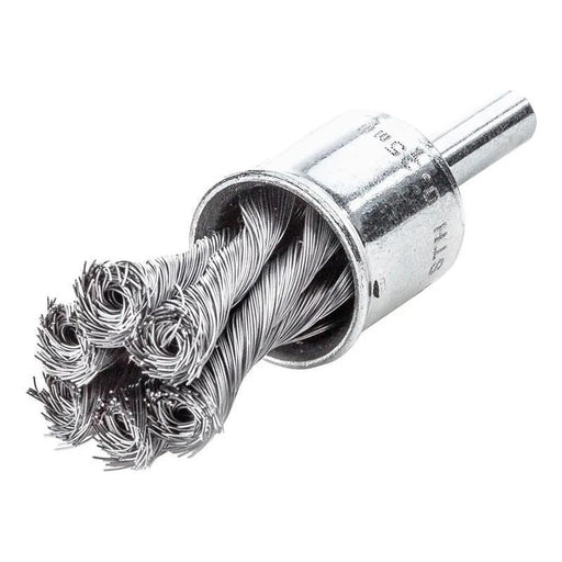 Lessmann Knot End Brush with Shank 29mm, 0.35 Steel Wire