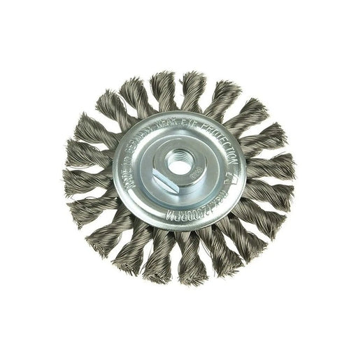 Lessmann Knot Wheel Brush 100 x 12mm M14 Bore, 0.50 Steel Wire