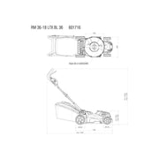 Metabo RM 36-18 LTX BL 36 Lawn Mower 18V Bare Unit