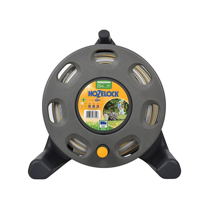 Hozelock 2412 30m Freestanding Compact Hose Reel + 25m of 12.5mm Hose