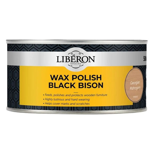 Liberon Black Bison Wax Paste Georgian Mahogany 500ml